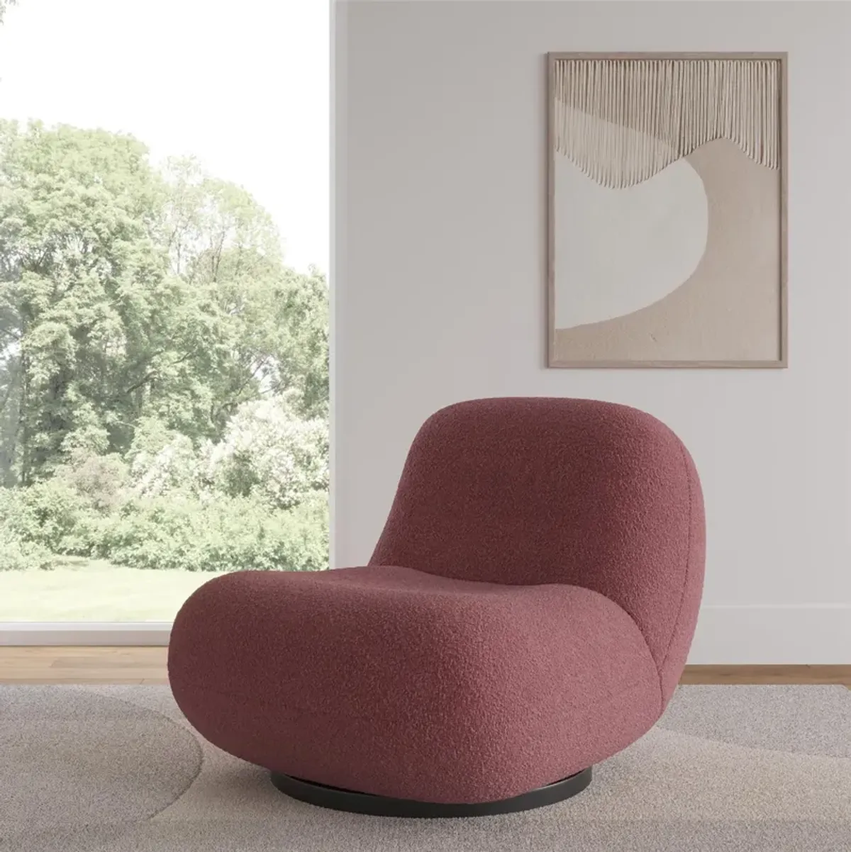 Crosby Boucle Swivel Chair