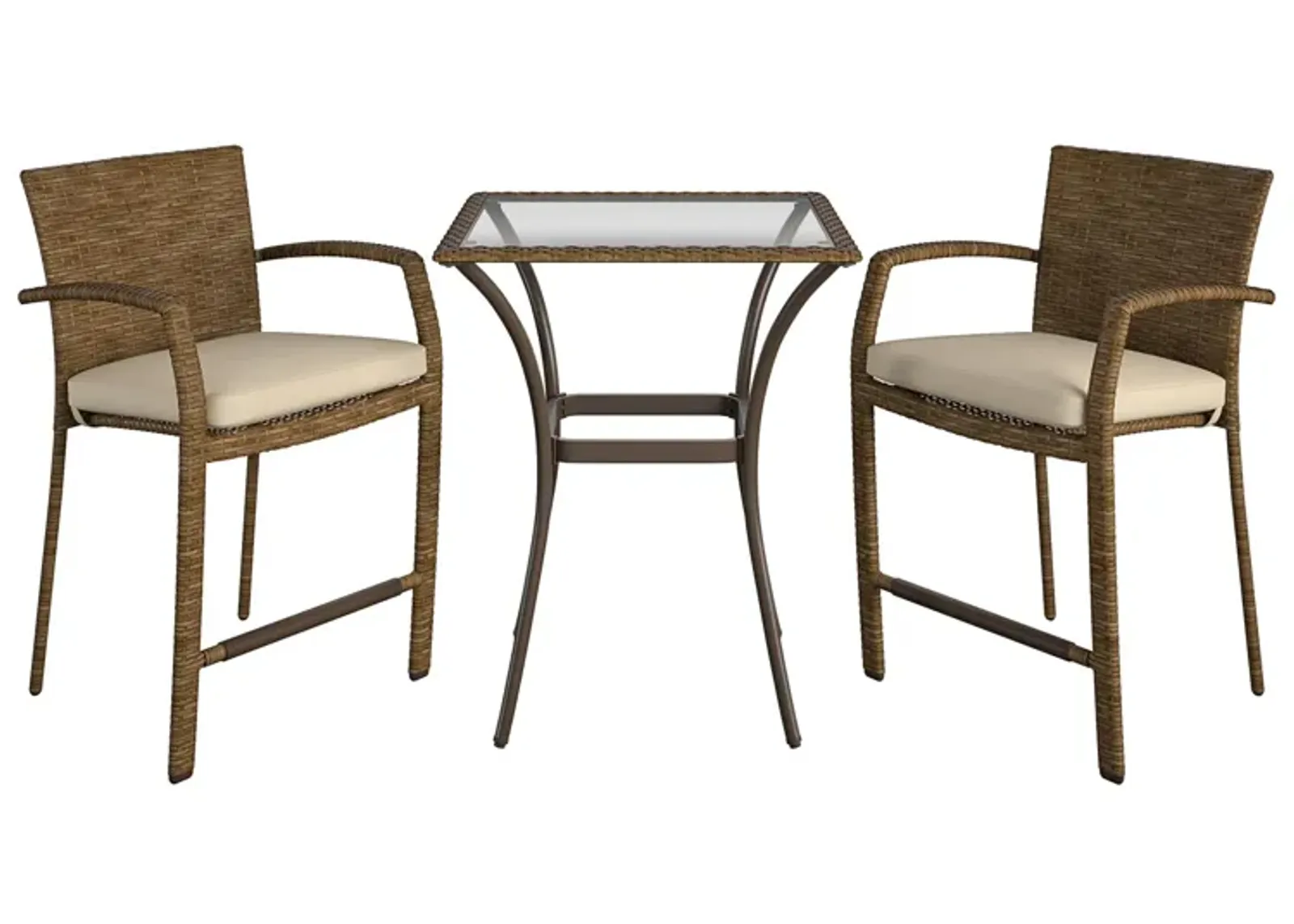 Gretna 3 Piece High Top Bistro Set with Cushion