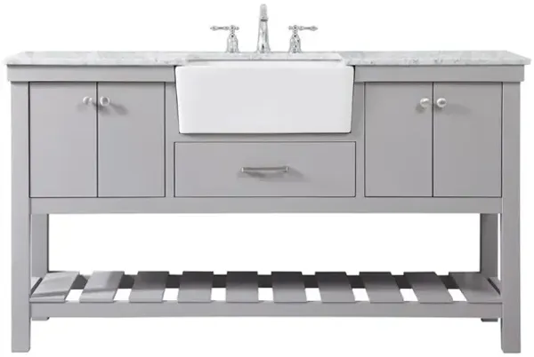 Elegant Kitchen and Bath 60 inch Single bathroom vanity in grey