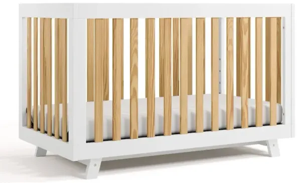 Storkcraft Beckett 3-in-1 Convertible Crib (White with Natural)