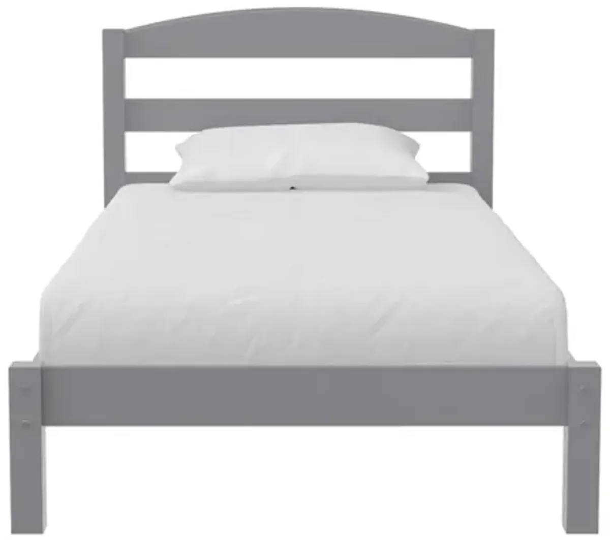 Buster Twin Bed with Wood Headboard, Gray