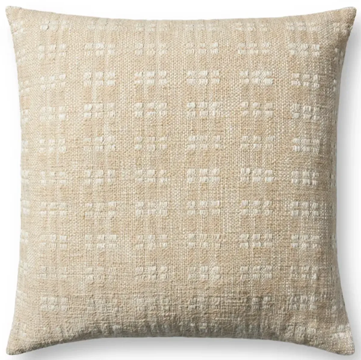Bryn PMH0062 Beige 22''x22'' Polyester Pillow by Magnolia Home by Joanna Gaines x Loloi
