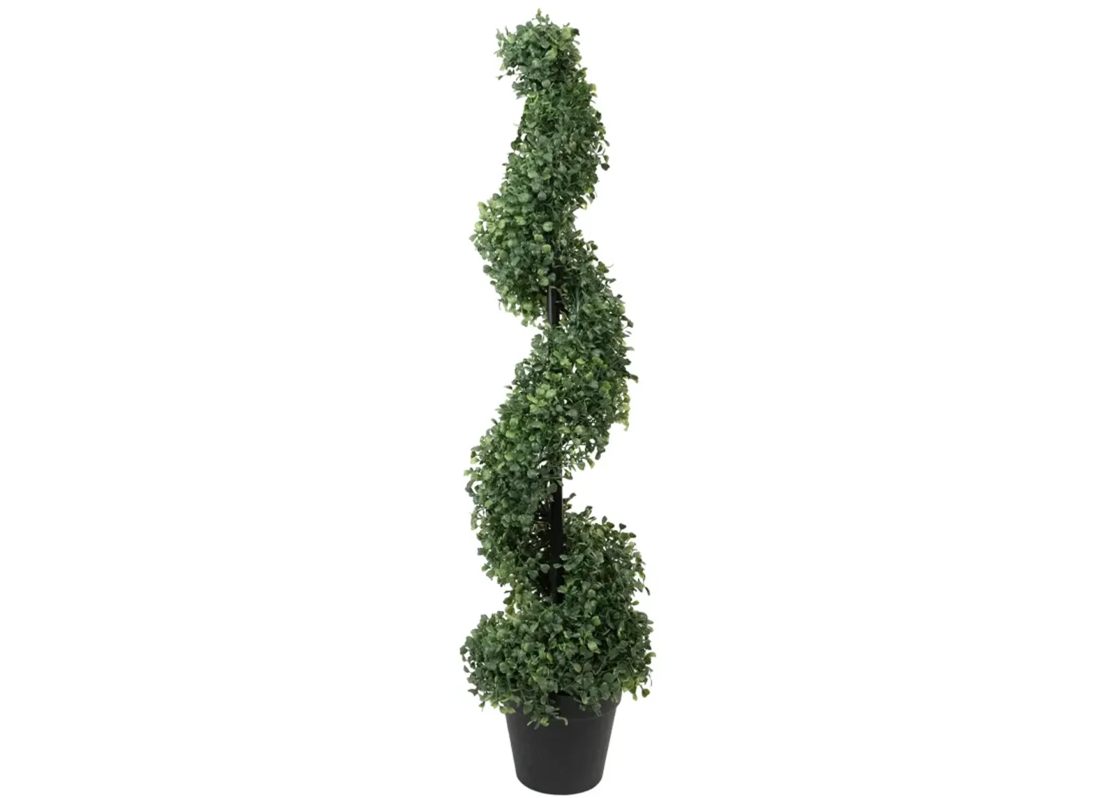 3' Artificial Two-Tone Boxwood Spiral Topiary Tree with Round Pot  Unlit