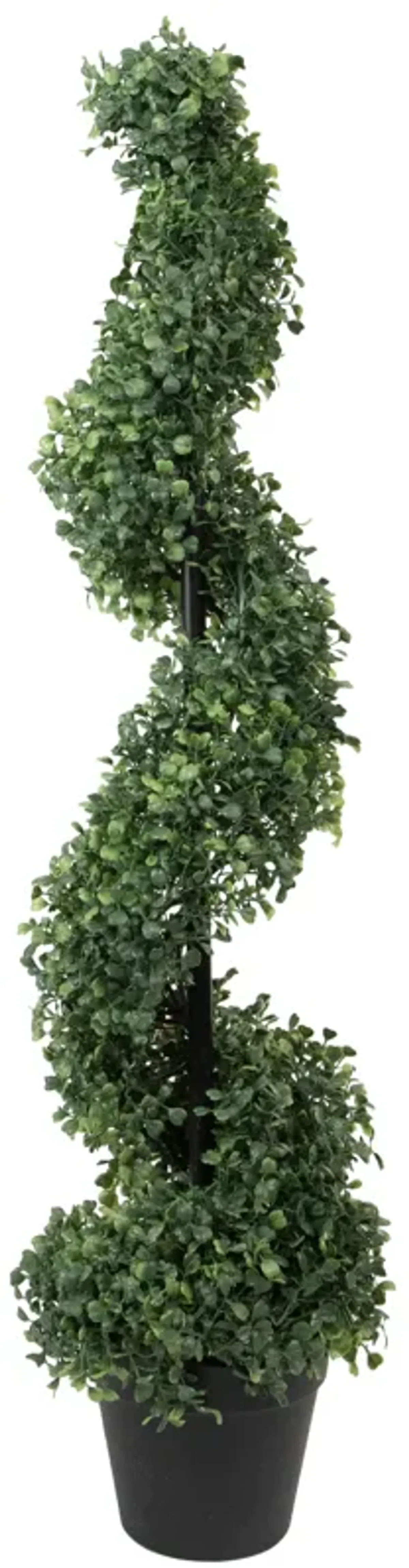 3' Artificial Two-Tone Boxwood Spiral Topiary Tree with Round Pot  Unlit