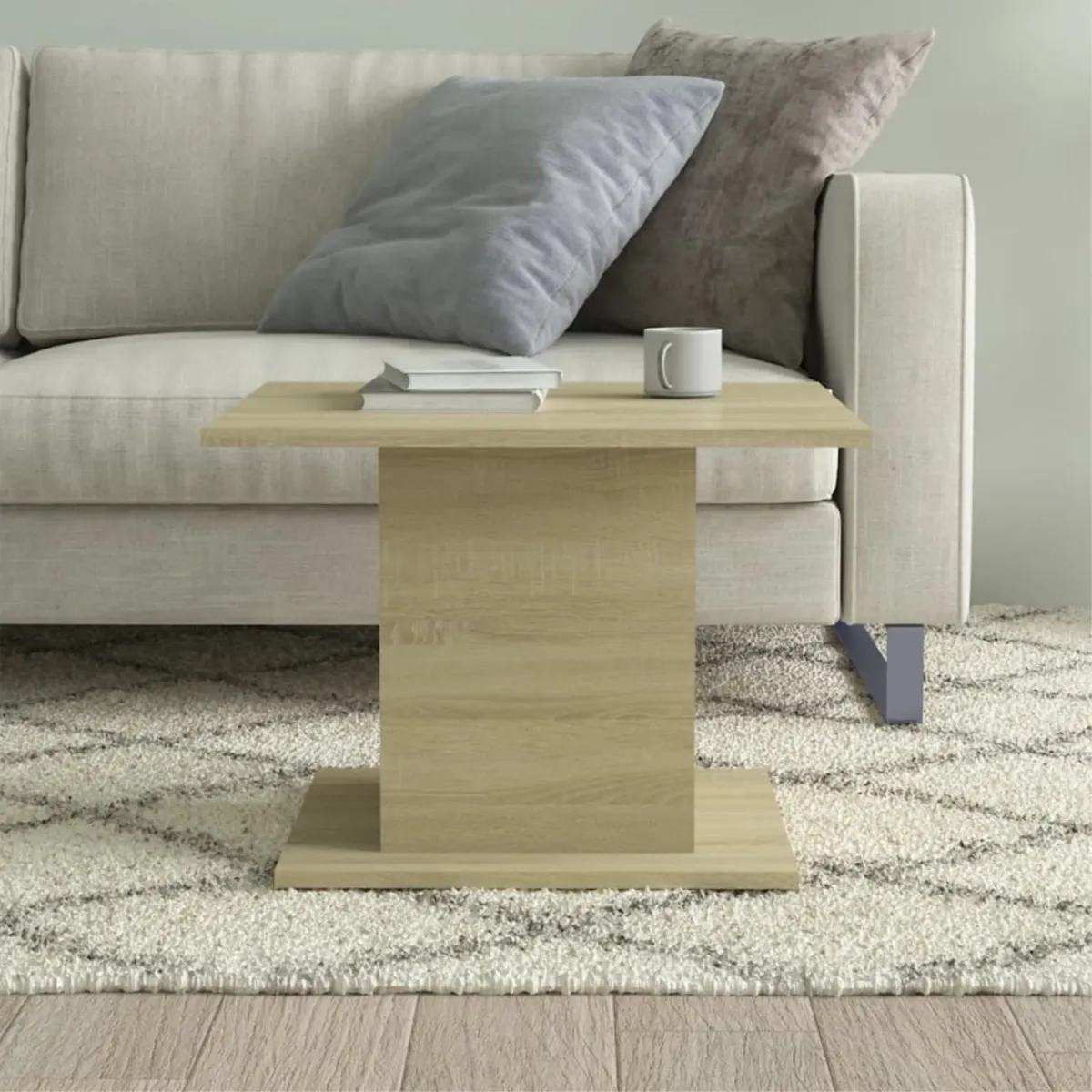 vidaXL Coffee Table Sonoma Oak 21.9"x21.9"x15.7" Engineered Wood