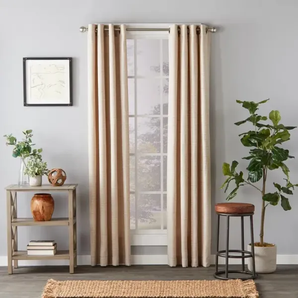 SKL Home Saturday Knight Ltd Maeve Sophisticated Yarn Dyed Woven Horizontal Pattern SunSafe Window Panel