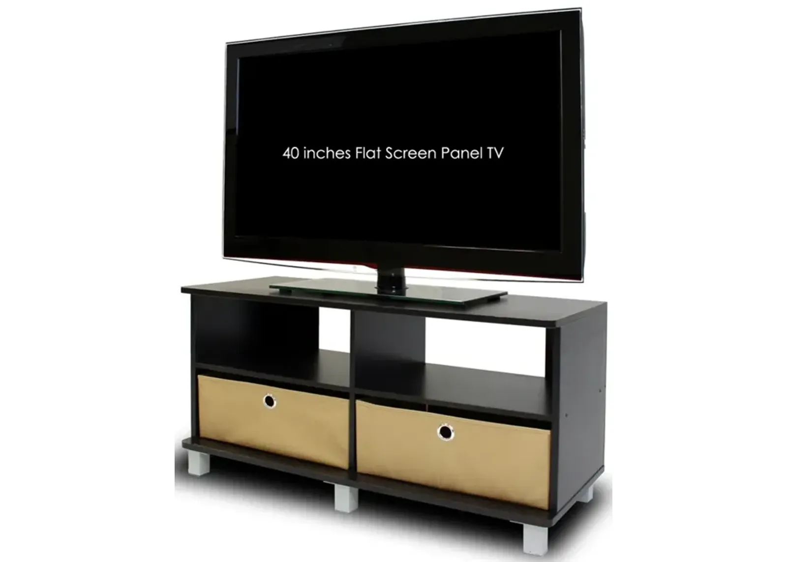 Entertainment Center w/2 Bin Drawers, Espresso/Brown