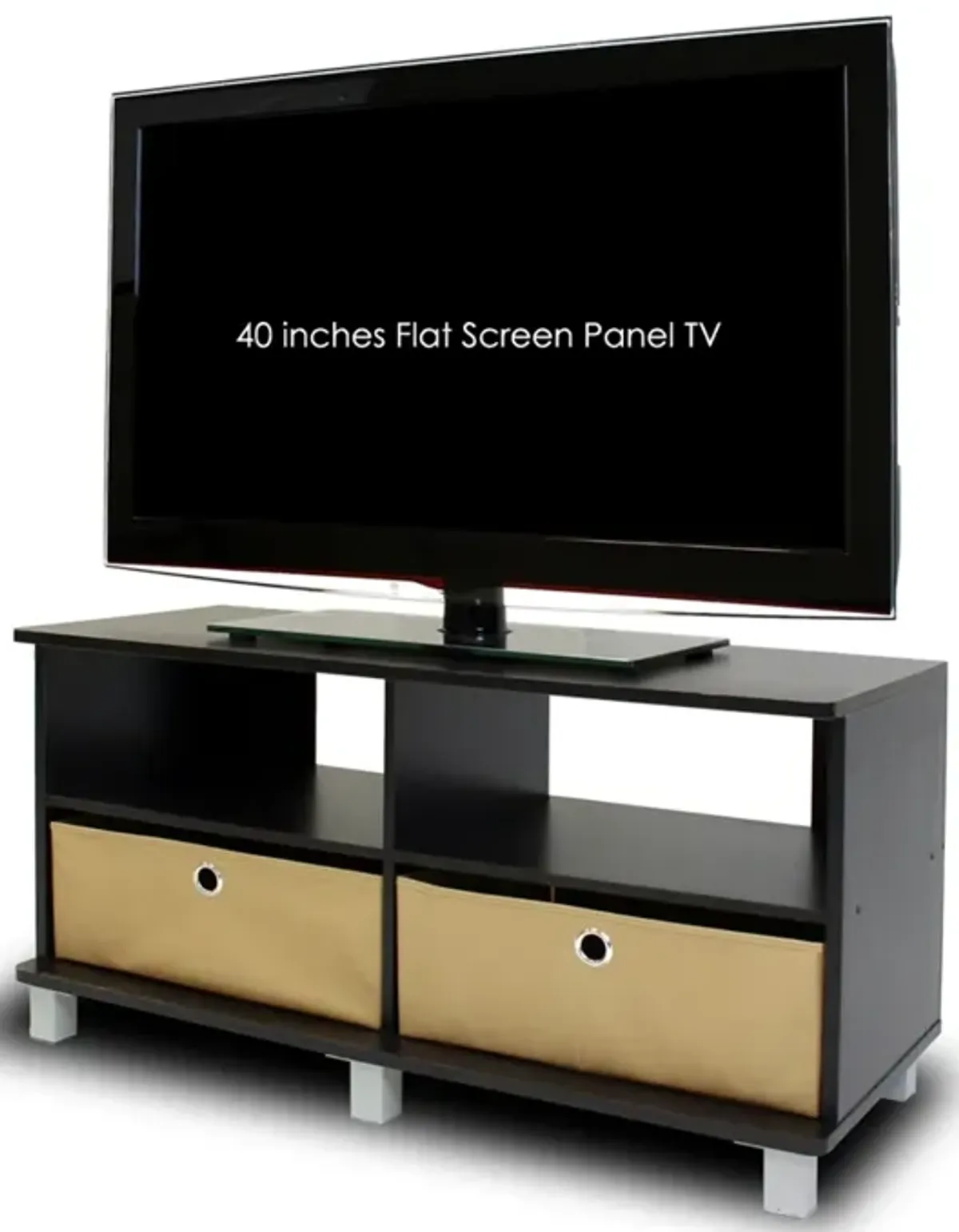 Entertainment Center w/2 Bin Drawers, Espresso/Brown