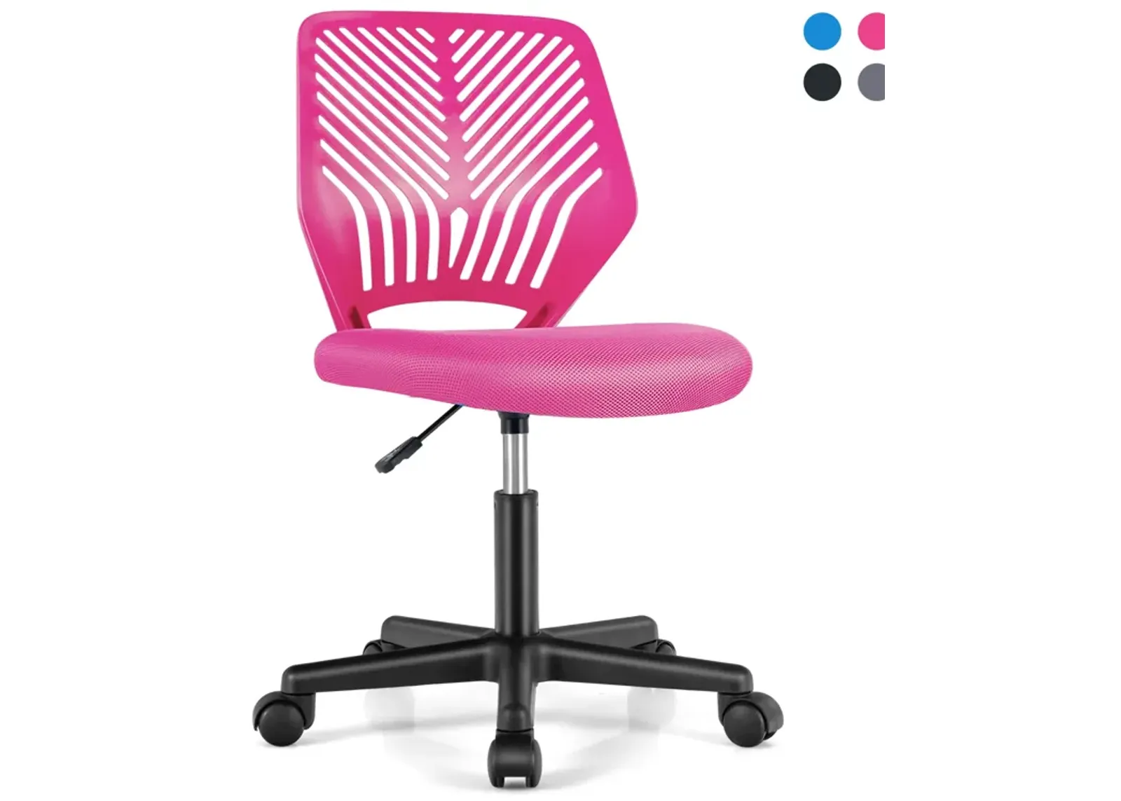 Height-adjustable Ergonomic Kids Desk Chair with Universal Casters