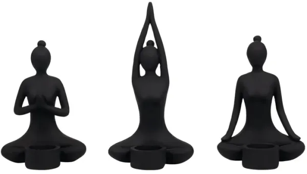 9" Resin Candle Holder Set