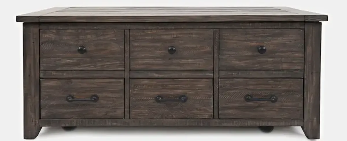 Jofran Rustic Reclaimed Solid Wood 48 Farmhouse Harris Lift-Top Coffee Table