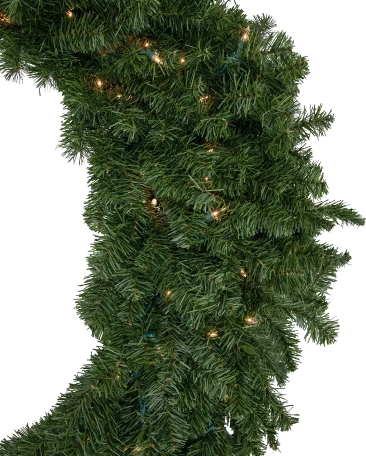 Pre-Lit Canadian Pine Artificial Christmas Wreath  48-Inch  Clear Lights