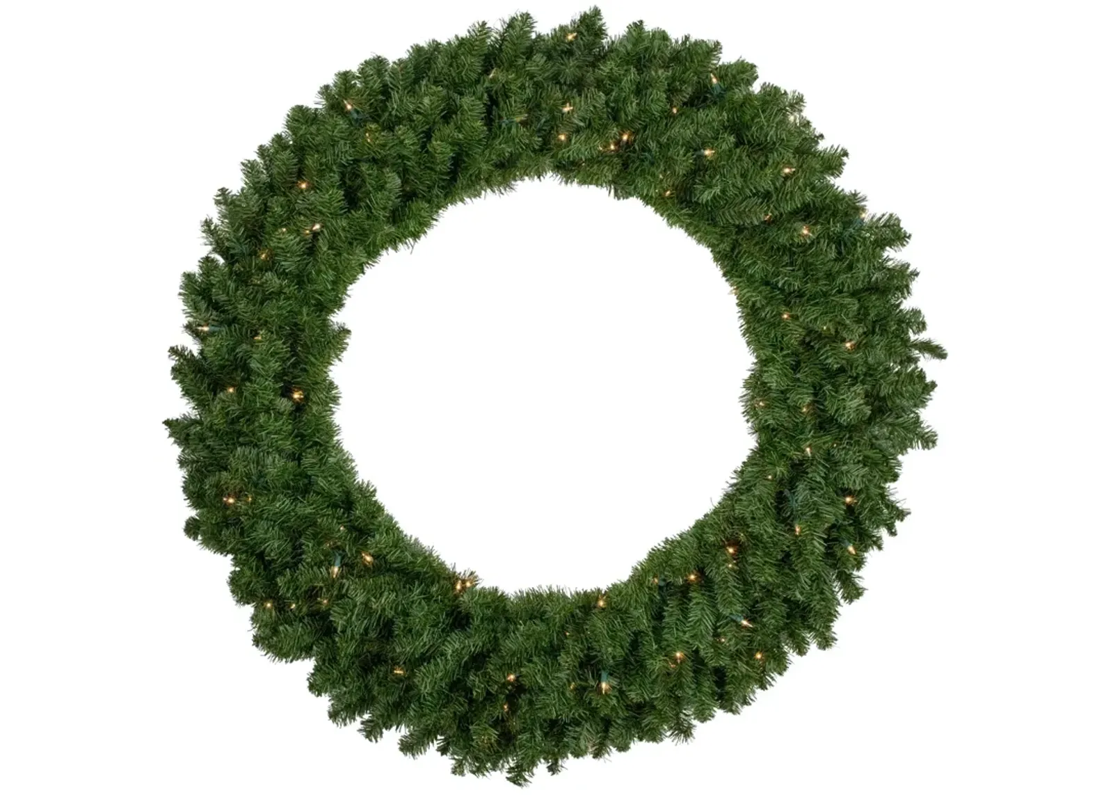 Pre-Lit Canadian Pine Artificial Christmas Wreath  48-Inch  Clear Lights