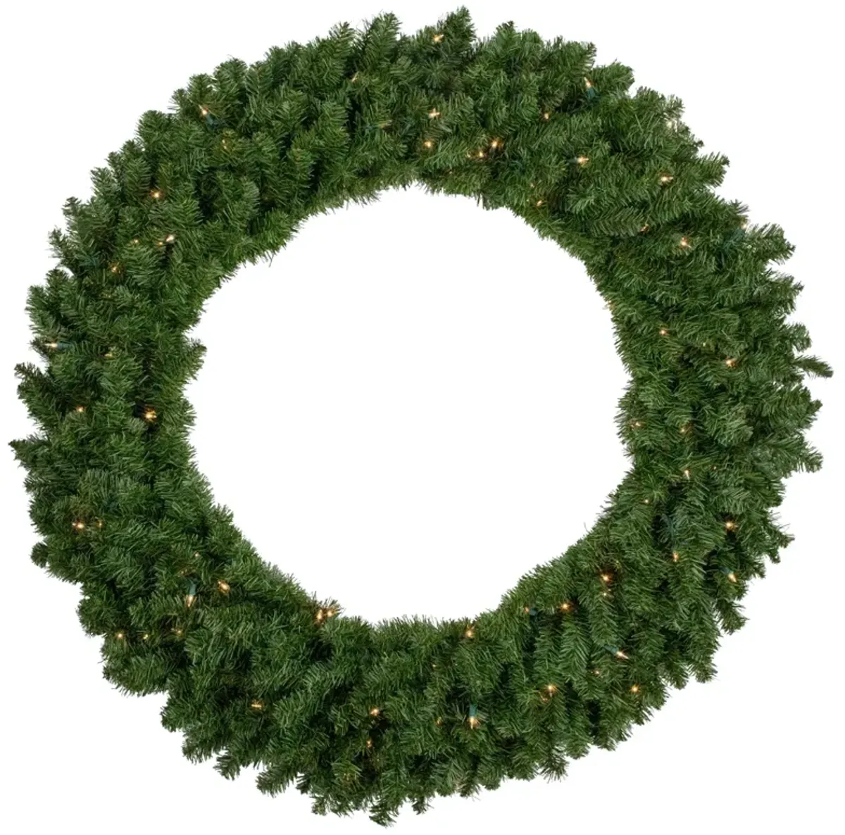 Pre-Lit Canadian Pine Artificial Christmas Wreath  48-Inch  Clear Lights