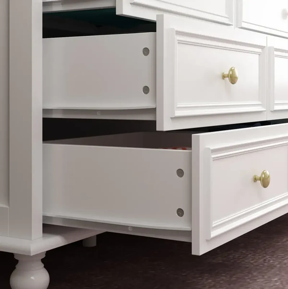 White Wooden 12-Drawer Chest of Drawers 63 in. W x 31.5 in. H x 15.7 in. D Dresser, Modern European Style