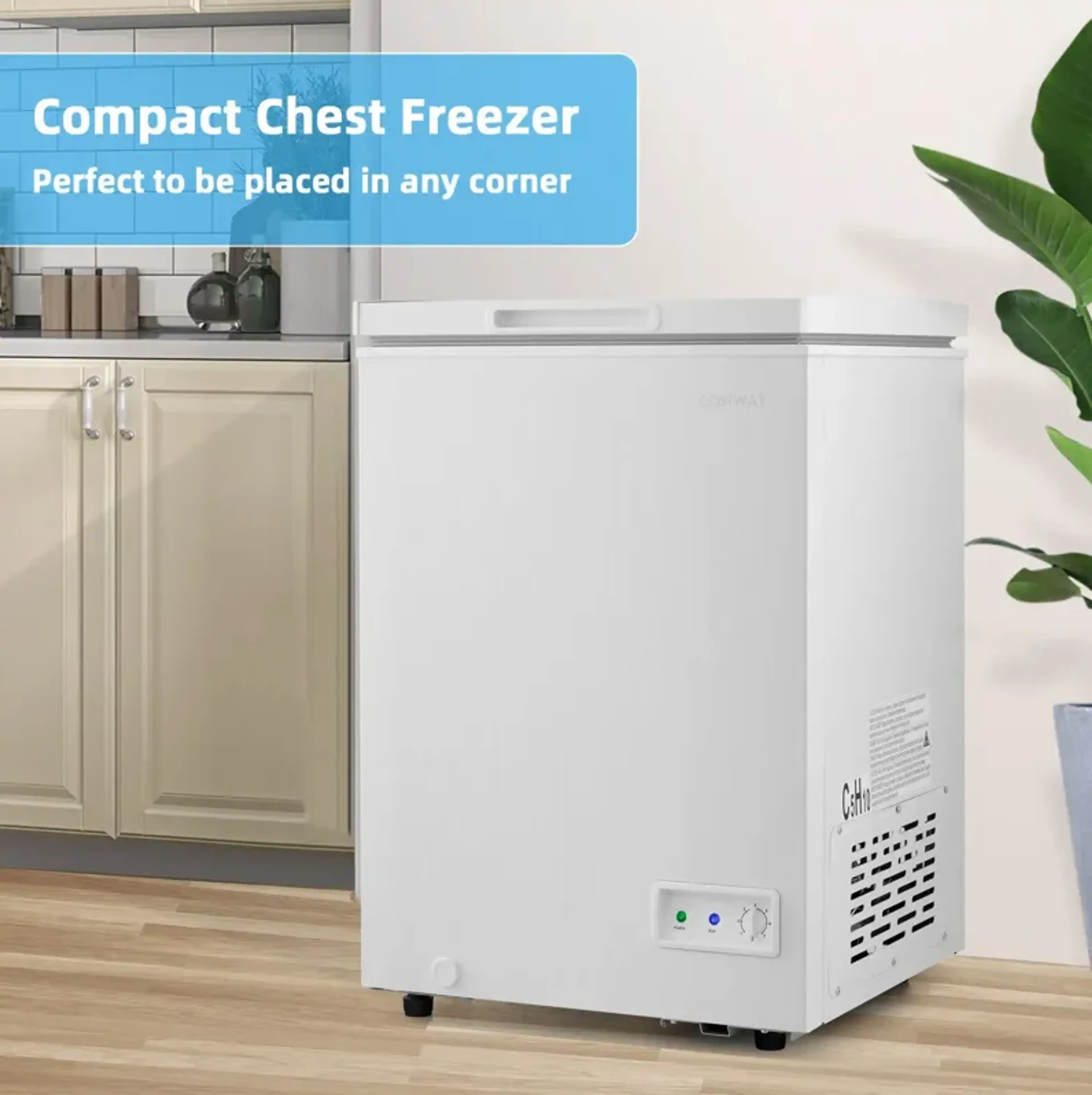 Compact Chest Freezer with Removable Storage Basket | Furniture.com