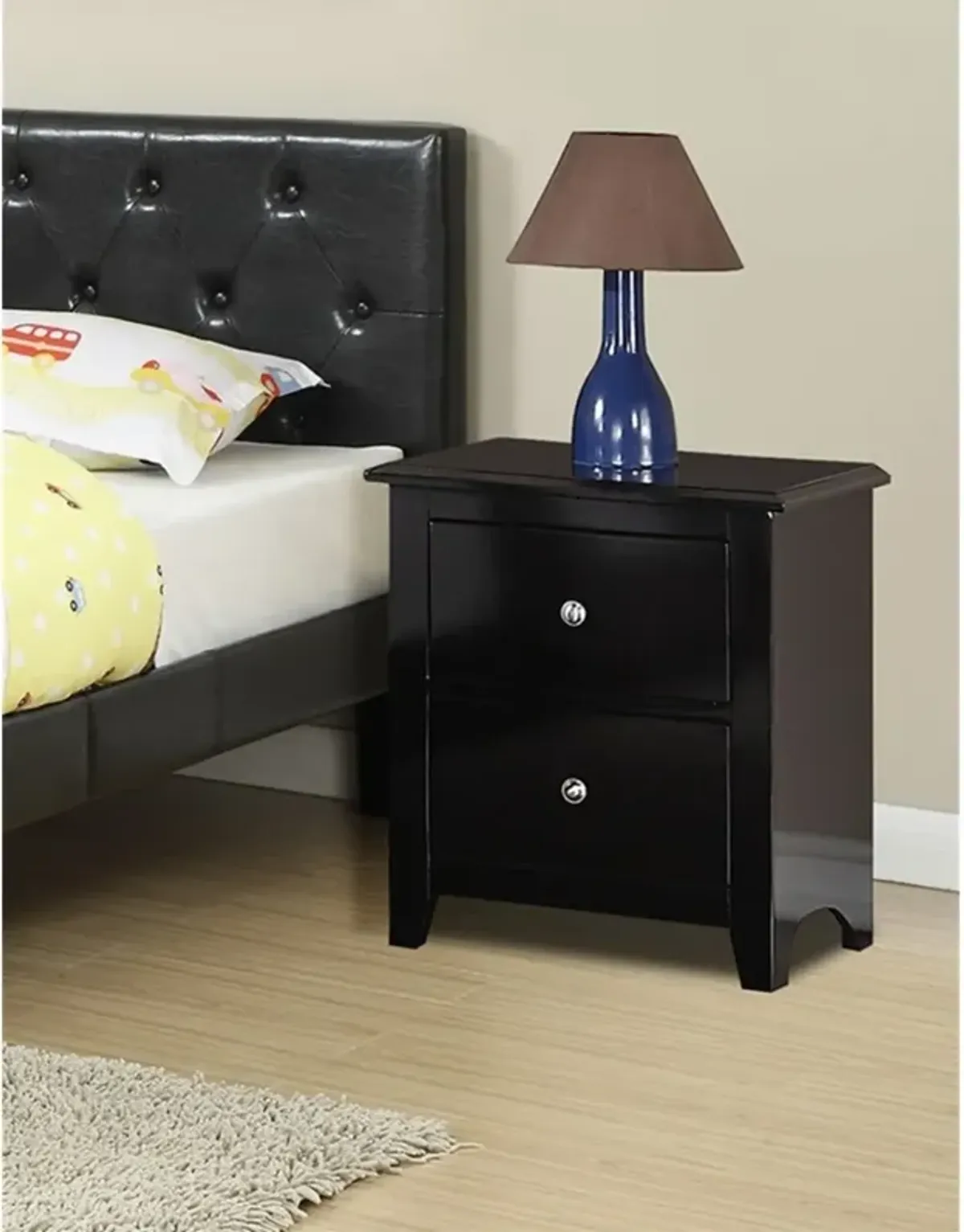 Nightstand With 2 Drawers Storage