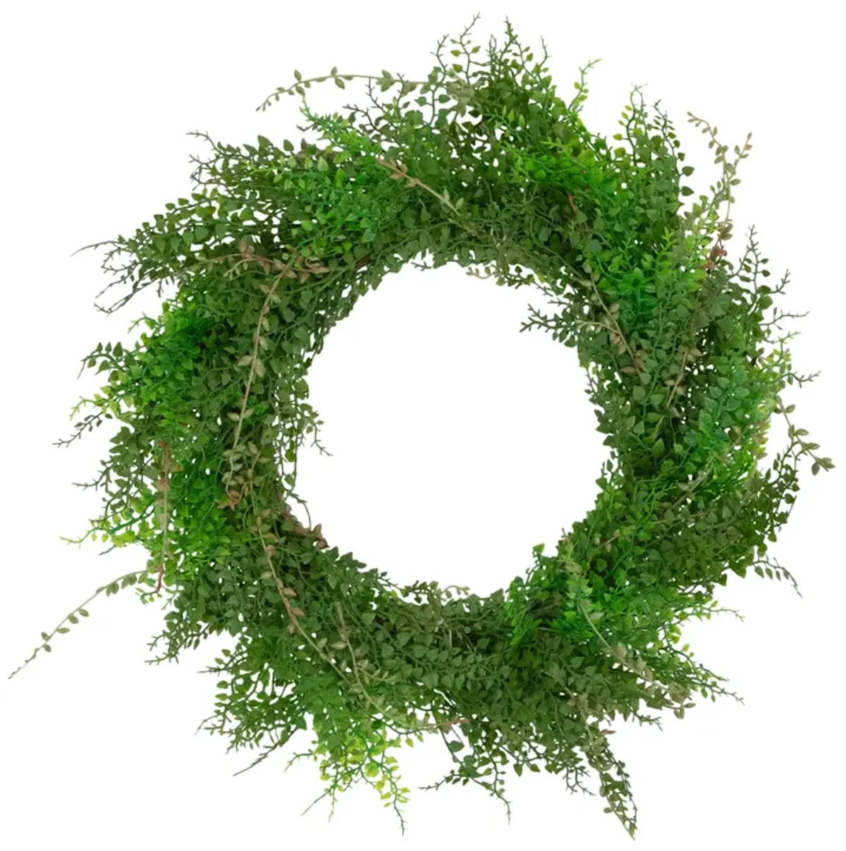 Mixed Boxwood and Berry Artificial Wreath  24-Inch  Unlit