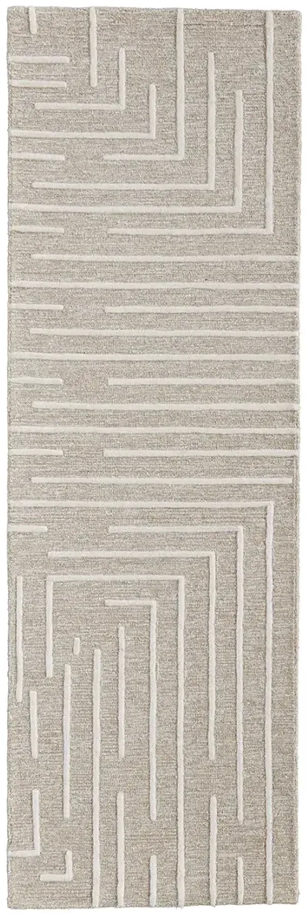 Fenner T8003 Beige/Ivory 2'6" x 8' Runner Rug By Thom Filcia