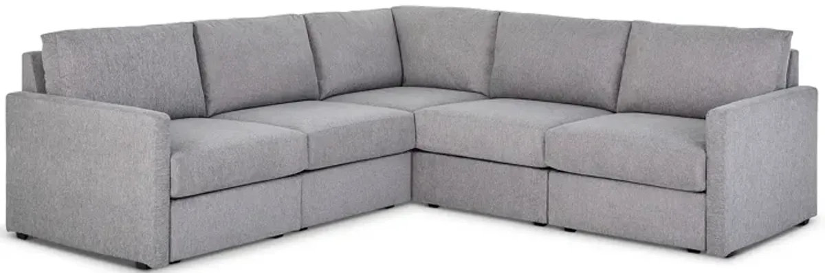 Flex Pebble 5-Seat Sectional with Narrow Arm