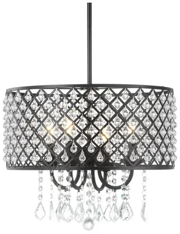 Gigi Metal/Crystal Adjustable LED Drop Chandelier