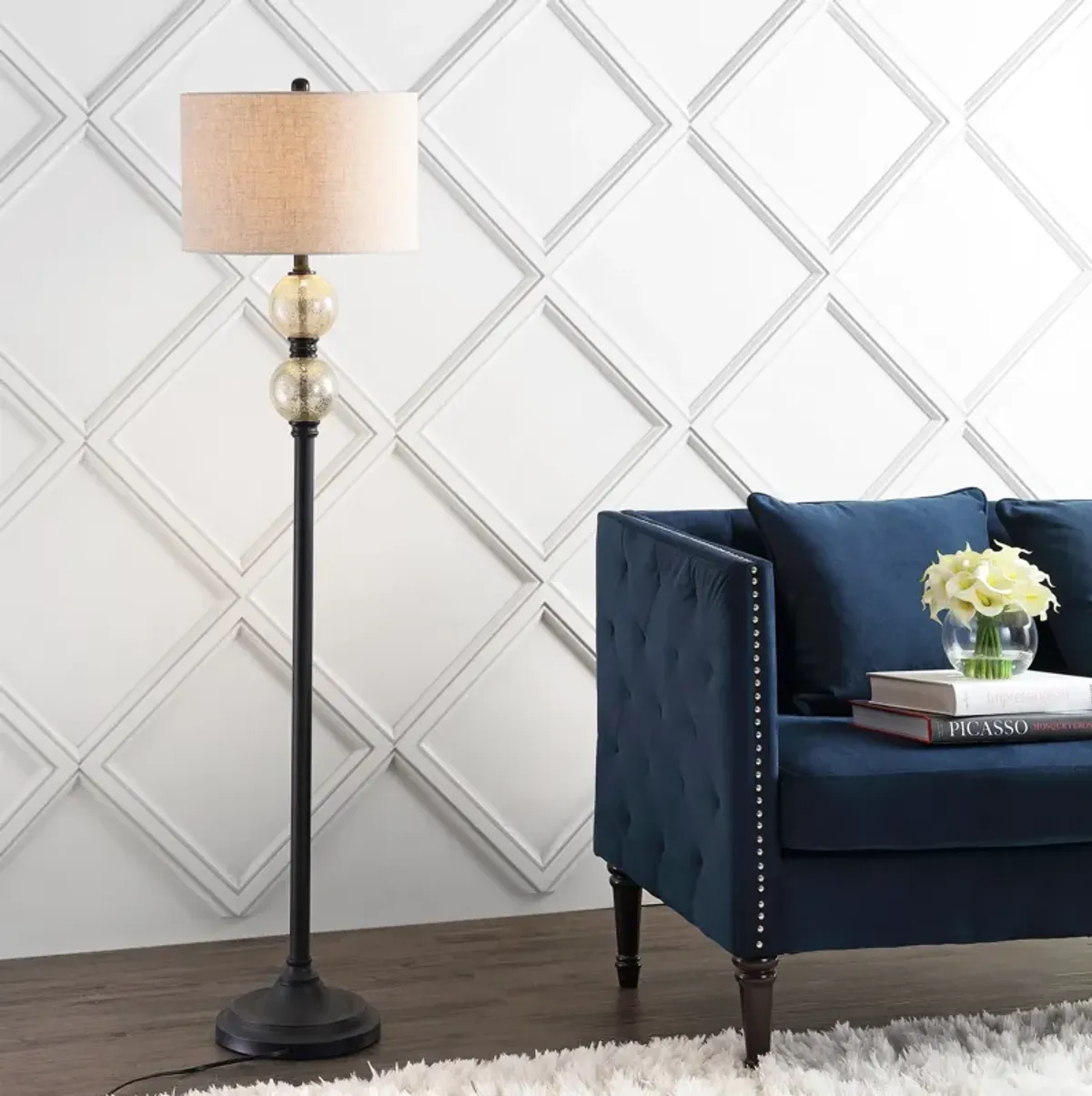 January Glass/Metal LED Floor Lamp
