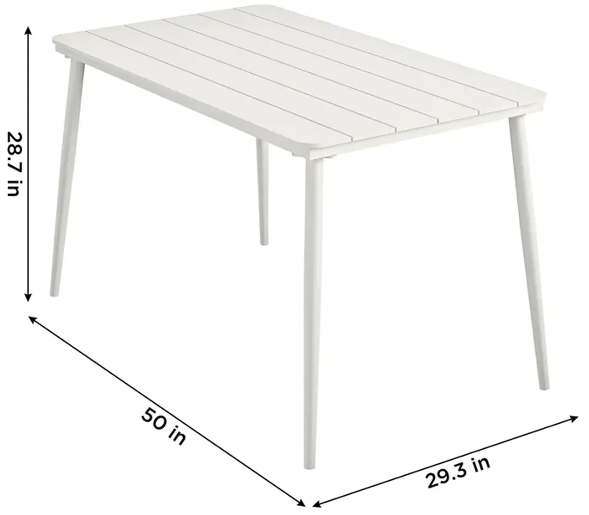 Novogratz Poolside Gossip, April 50" x 29" Rectangular Indoor/Outdoor Dining Table, Charcoal