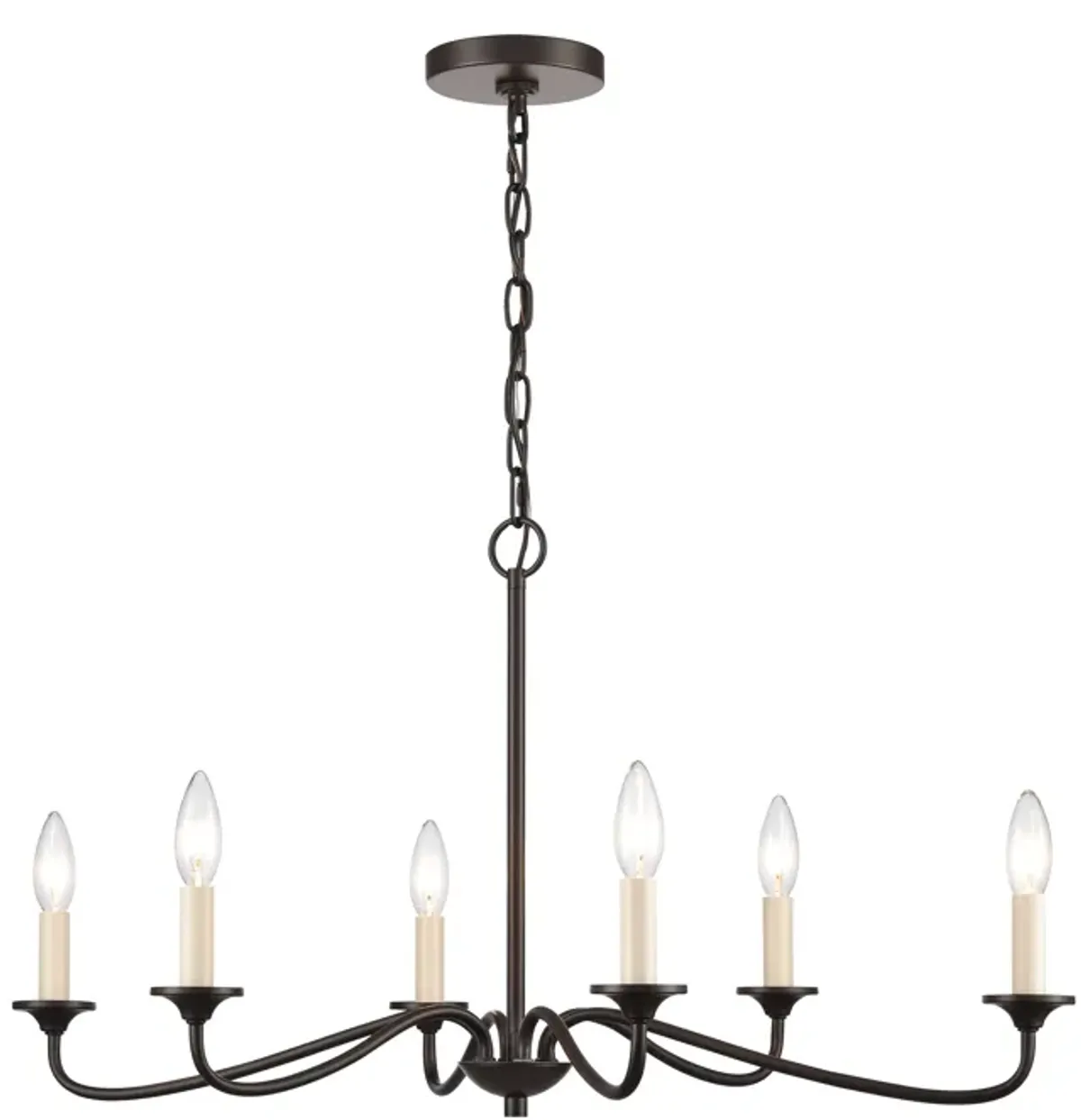 Quinn 30'' Wide 6-Light Bronze Chandelier