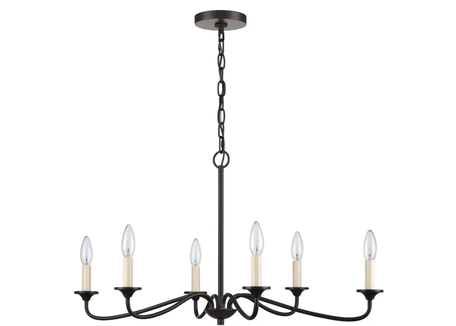 Quinn 30'' Wide 6-Light Bronze Chandelier