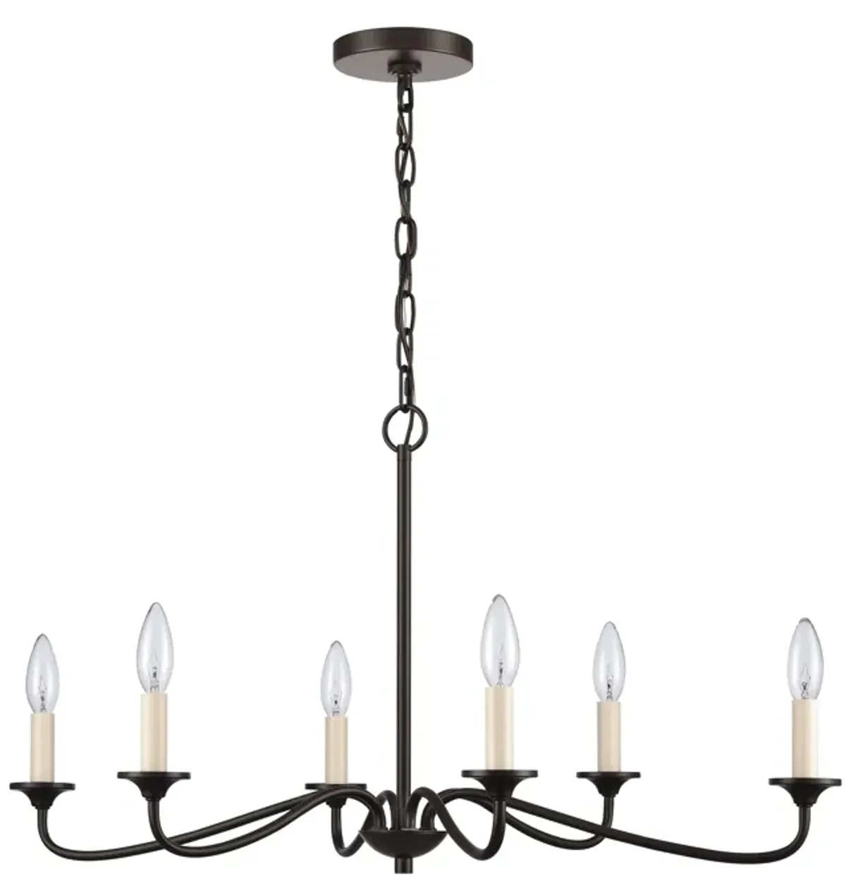 Quinn 30'' Wide 6-Light Bronze Chandelier