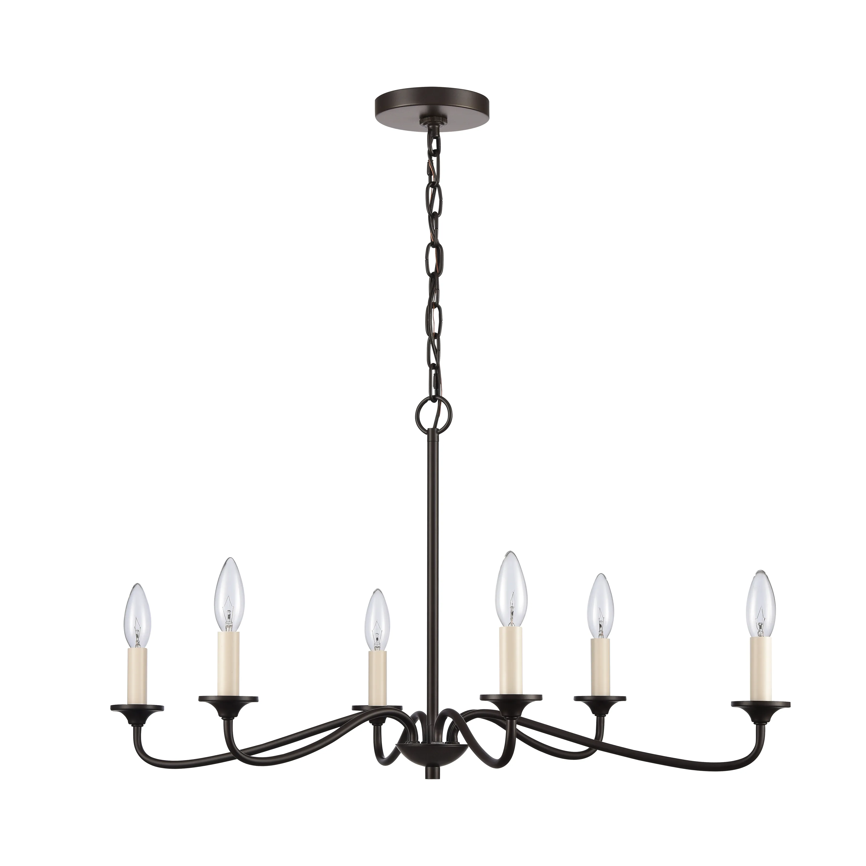 Quinn 30'' Wide 6-Light Bronze Chandelier