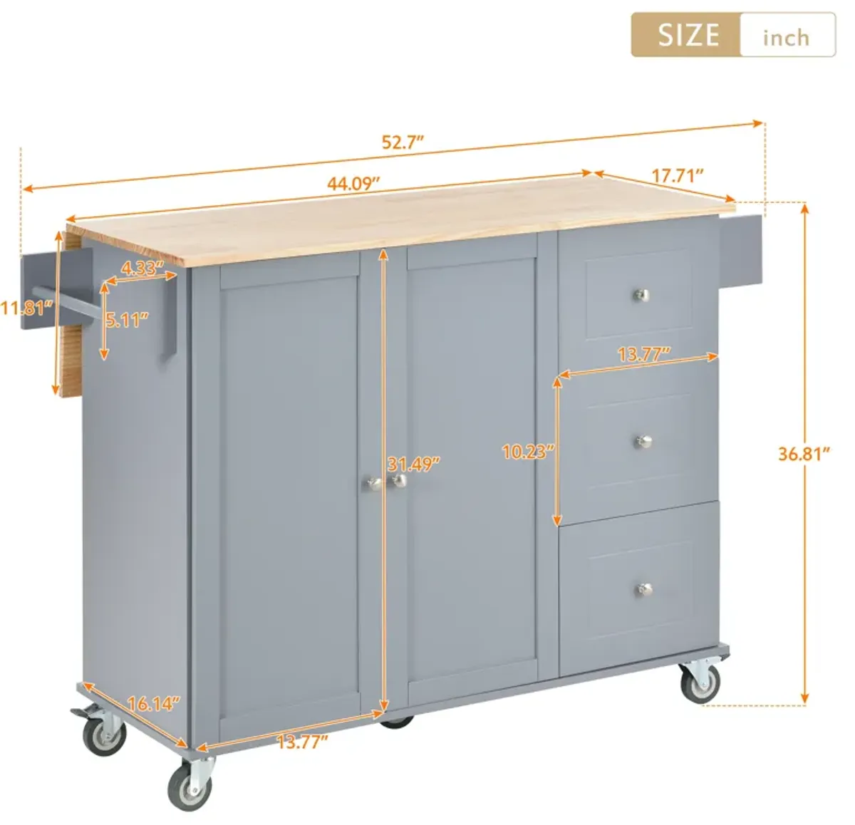 Merax Rolling Mobile Kitchen Island