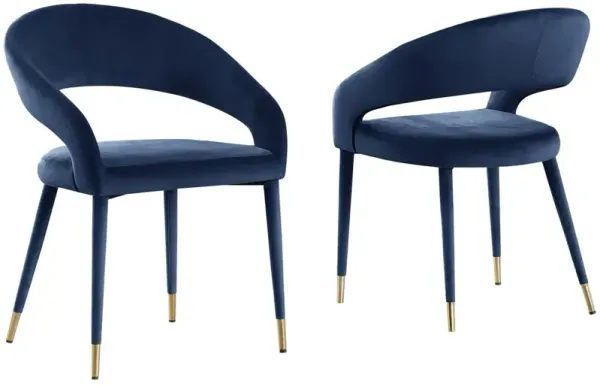Jacques Velvet Navy Dining Chairs (Set of 2)