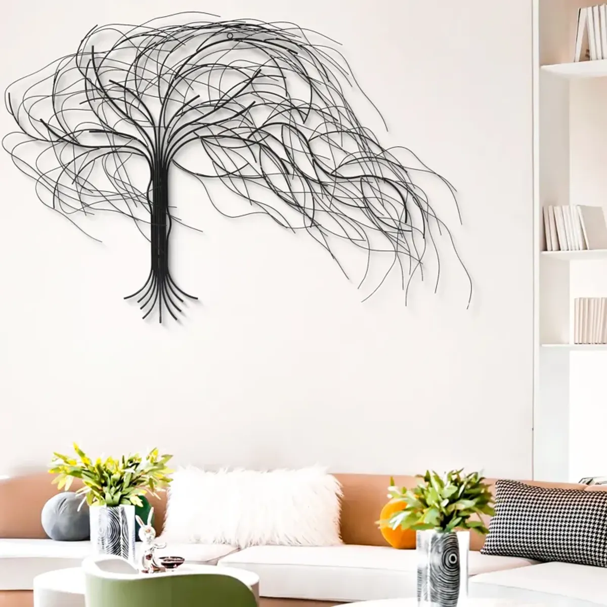 LuxenHome Black Metal Windy Tree Wall Decor