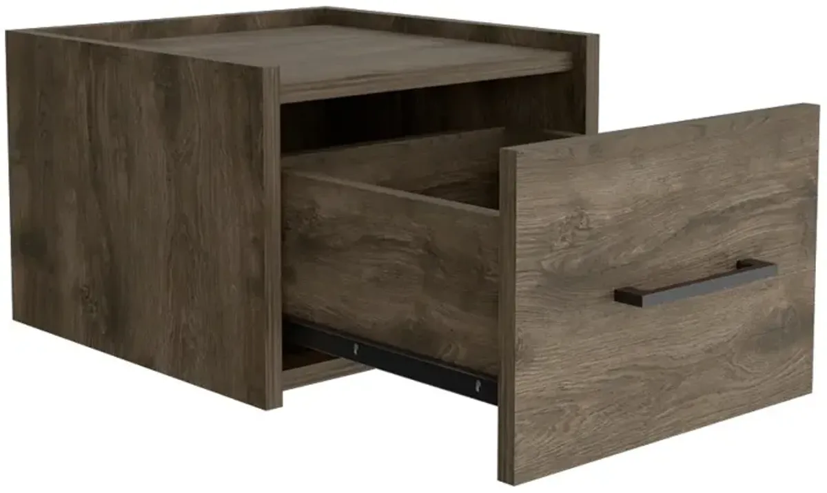 Floating Nightstand Calion, Bedroom, Dark Brown