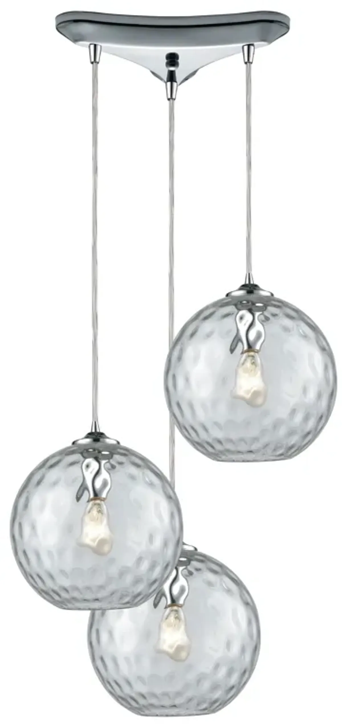 Watersphere 3 Light Triangular Pendant in Grey