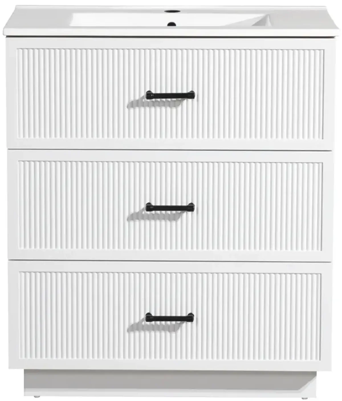 Streamdale 30" Ceramic Sink Bathroom Vanity with 2 Drawers in White
