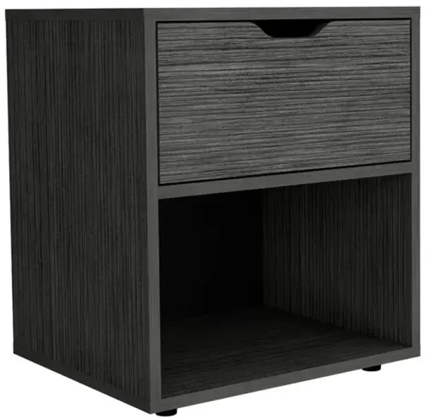Adak 19.7" H Nightstand End Table with Open Shelf,Ligth Gray