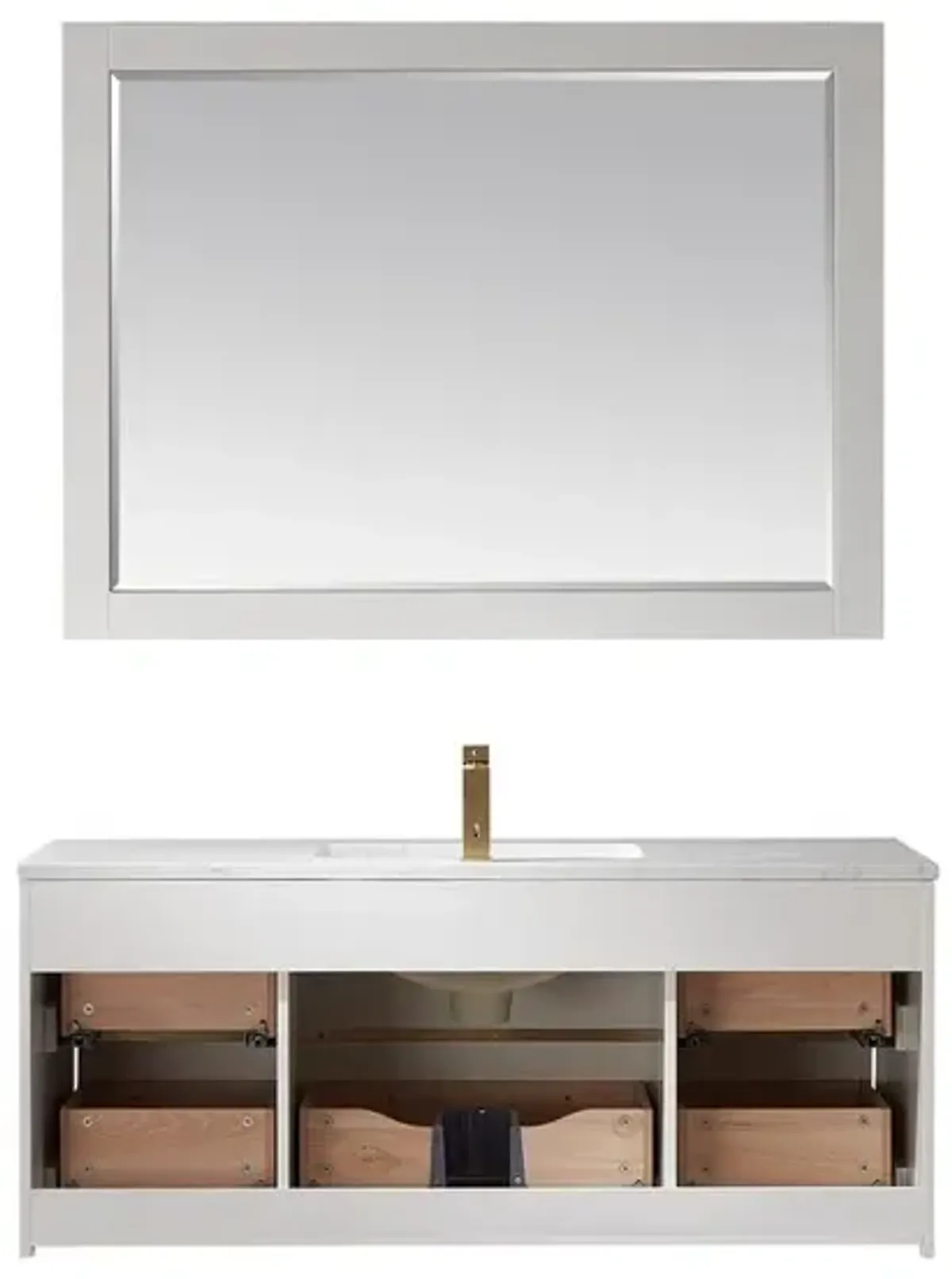 Altair 48 Single Bathroom Vanity Set in White with Mirror