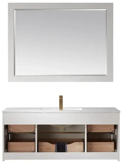 Altair 48 Single Bathroom Vanity Set in White with Mirror