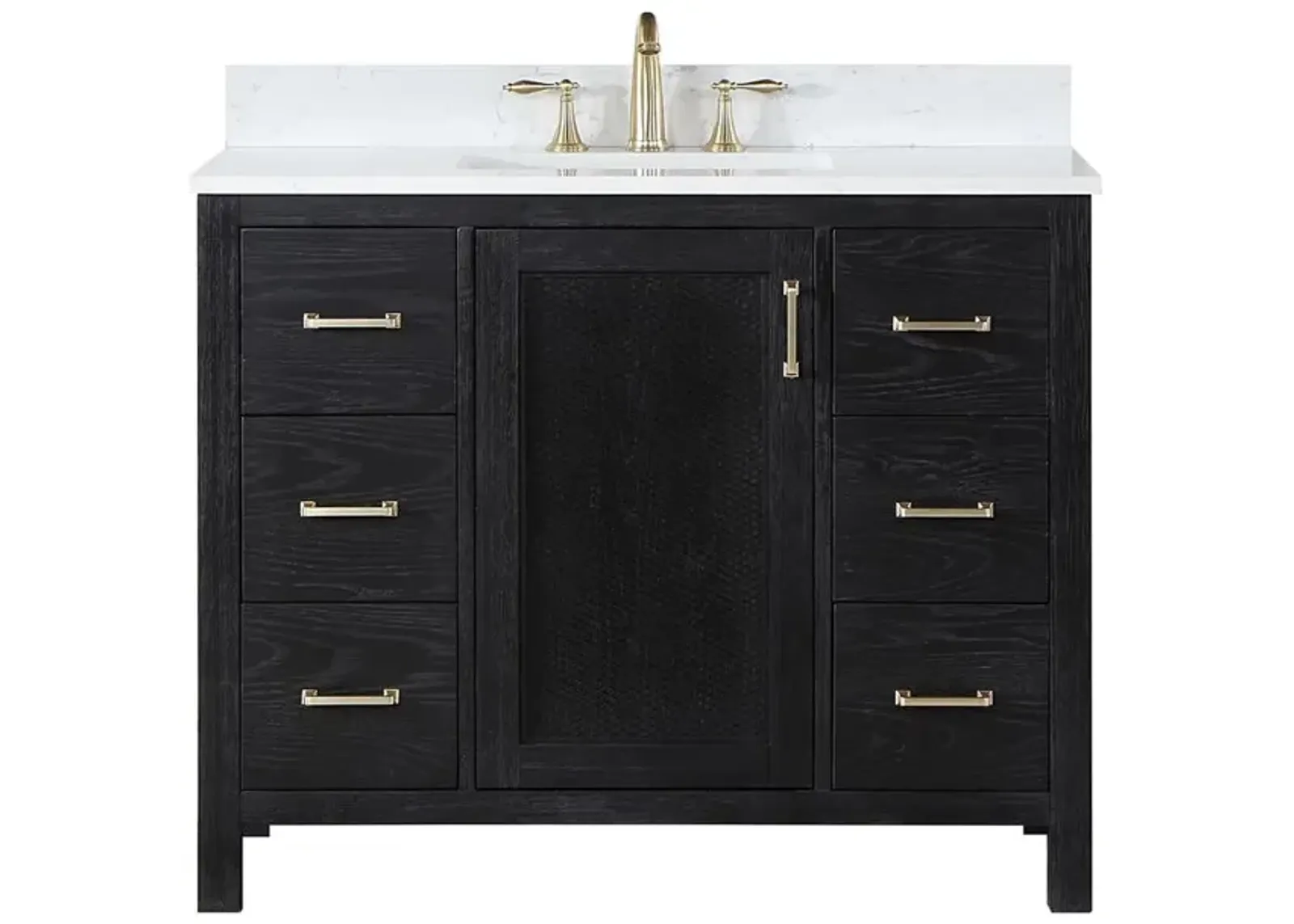 Altair 42 Single Bathroom Vanity Set in Black Oak without Mirror