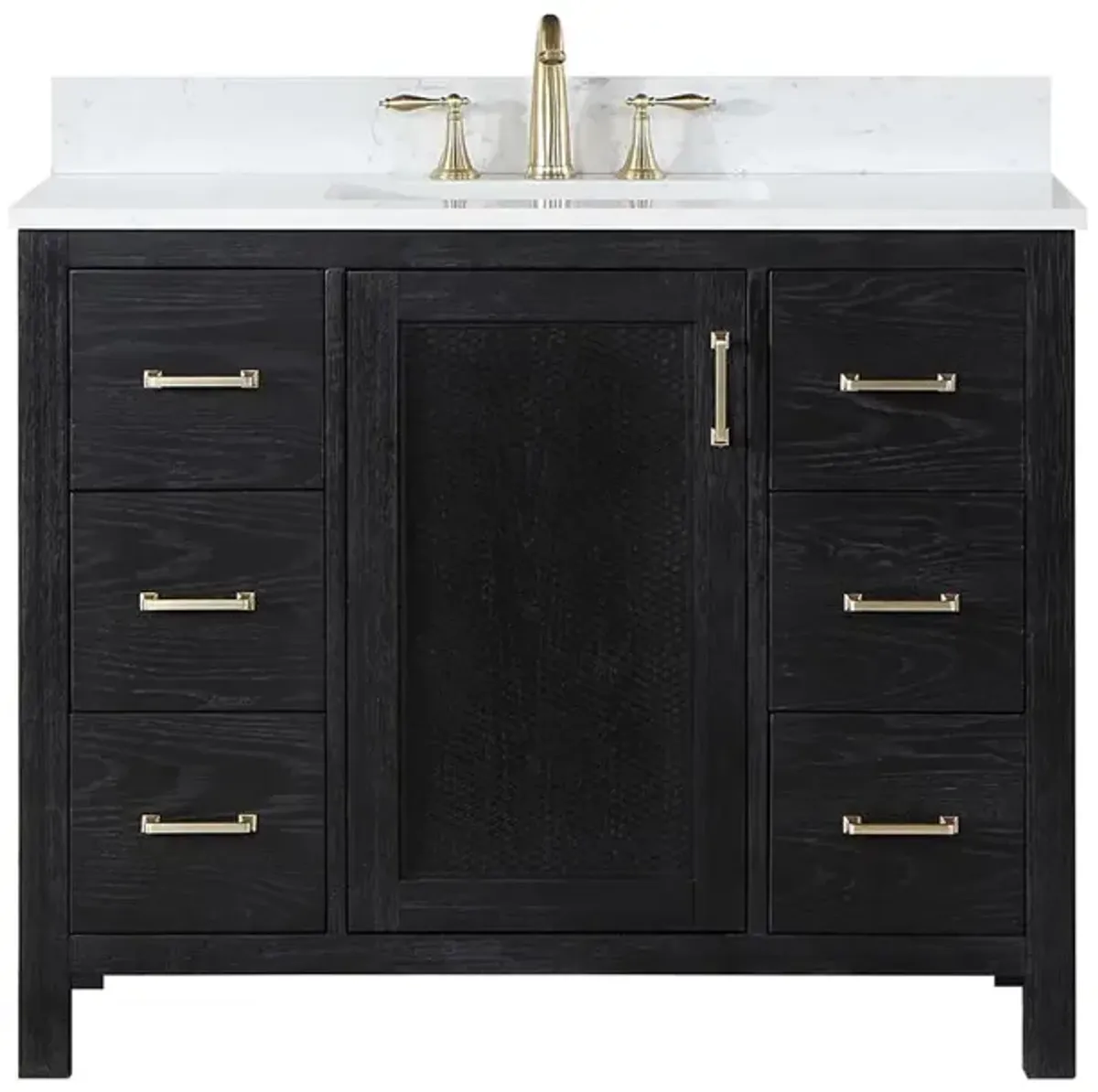 Altair 42 Single Bathroom Vanity Set in Black Oak without Mirror