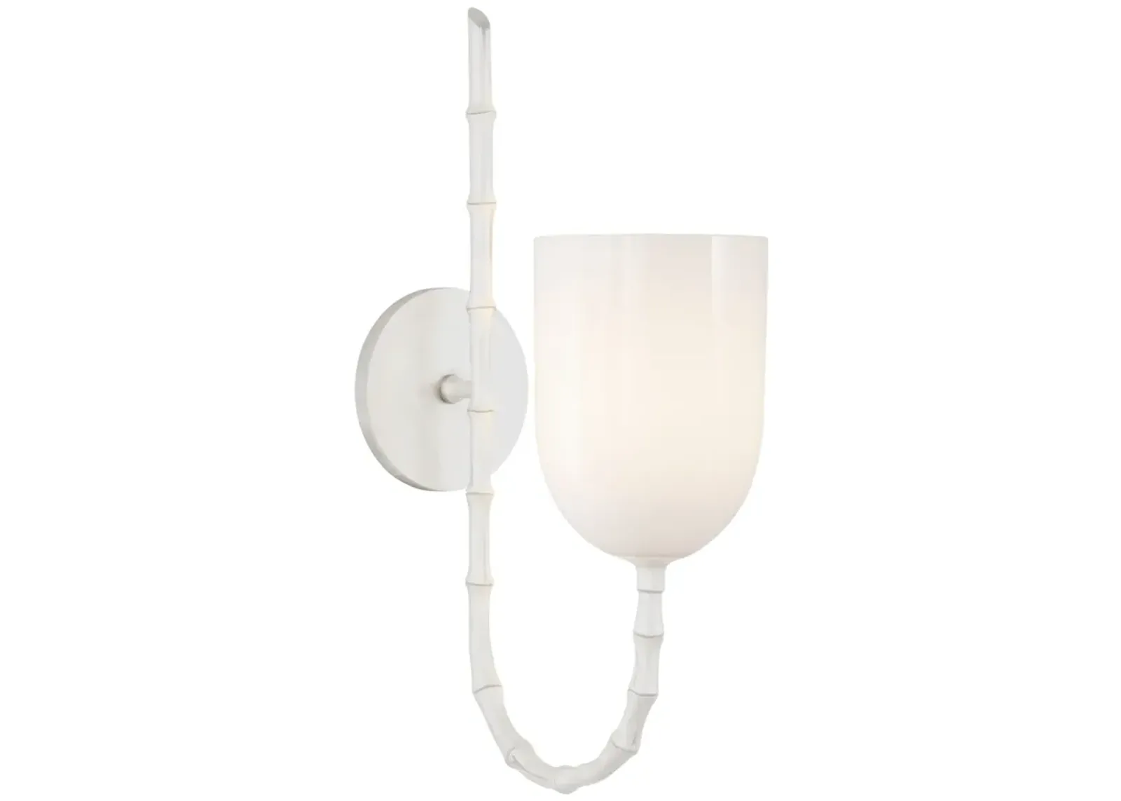 Edgemere Wall Light in Plaster White with White Glass