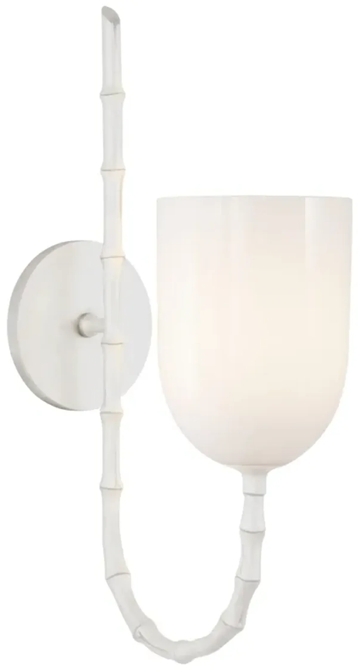 Edgemere Wall Light in Plaster White with White Glass