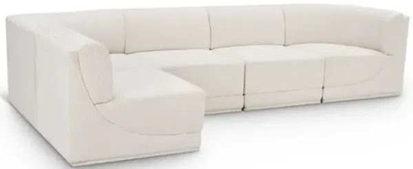 Meridian Furniture Ollie Cream Boucle Fabric Modular Sectional