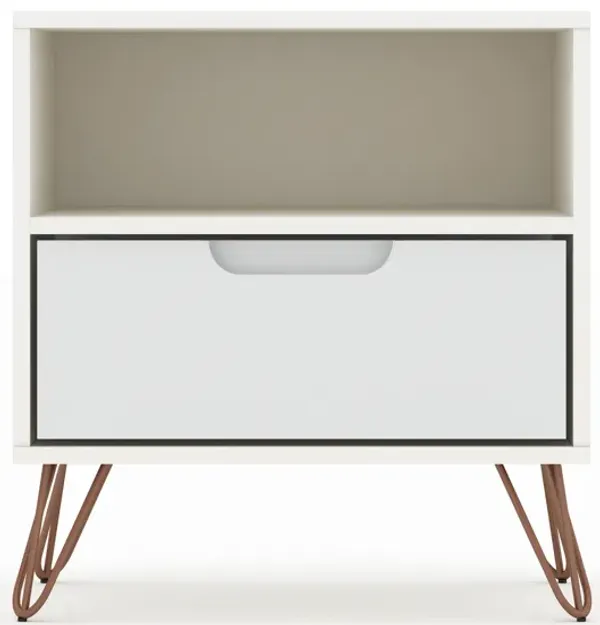 Rockefeller White 1-Drawer Nightstands (Set of 2)