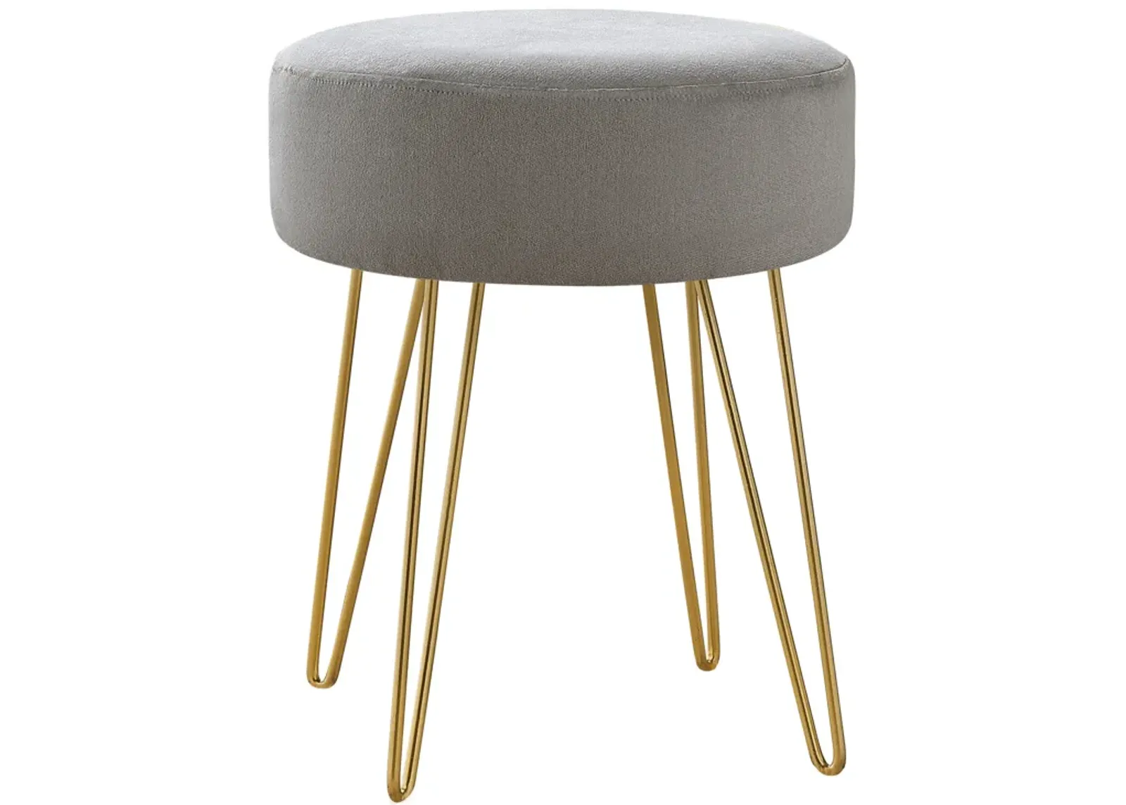 Monarch Specialties I 9000 Ottoman, Pouf, Footrest, Foot Stool, 14" Round, Fabric, Metal Legs, Contemporary, Modern