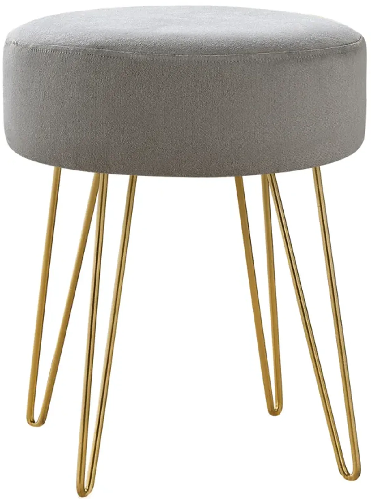 Monarch Specialties I 9000 Ottoman, Pouf, Footrest, Foot Stool, 14" Round, Fabric, Metal Legs, Contemporary, Modern