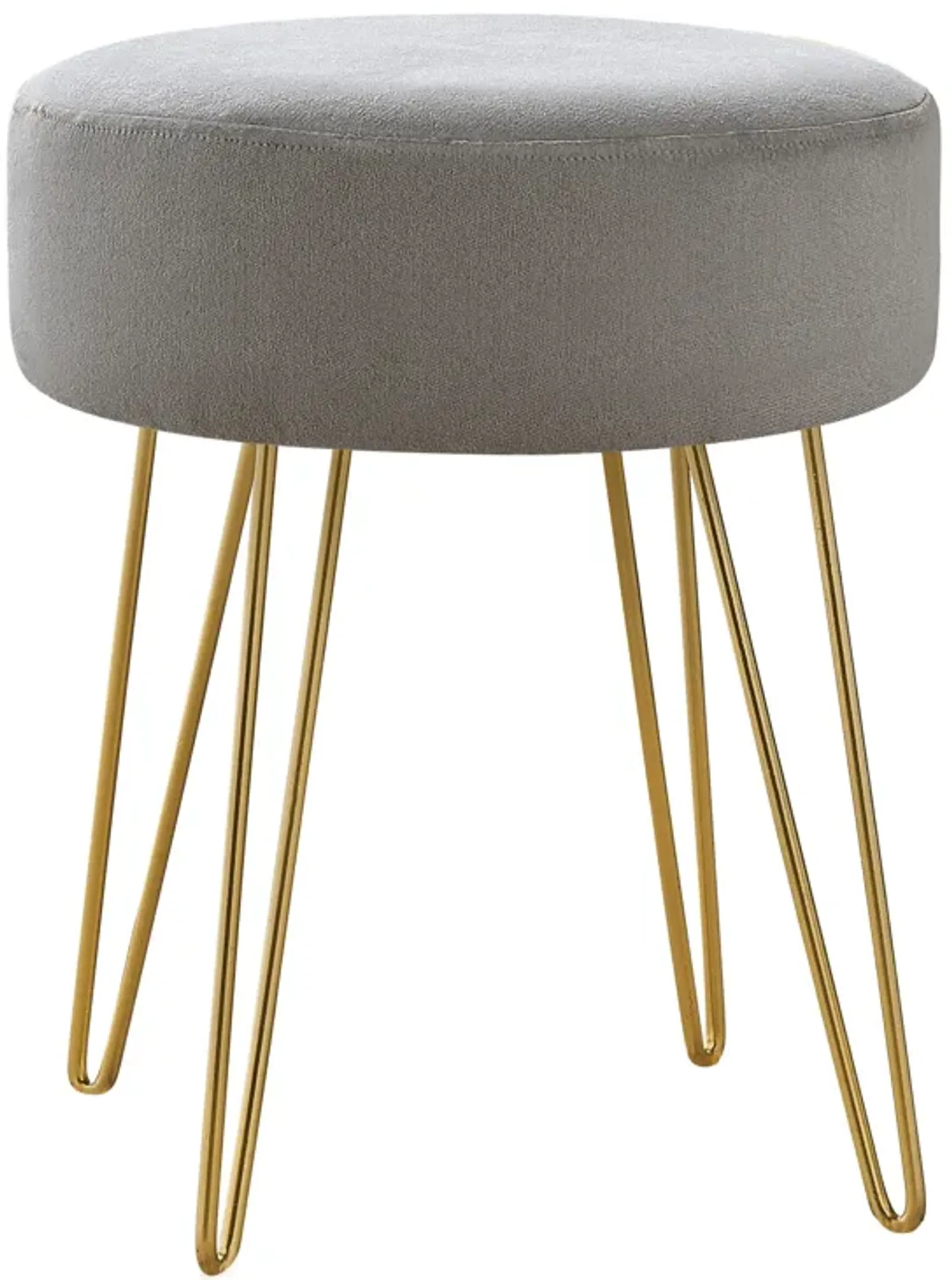 Monarch Specialties I 9000 Ottoman, Pouf, Footrest, Foot Stool, 14" Round, Fabric, Metal Legs, Contemporary, Modern