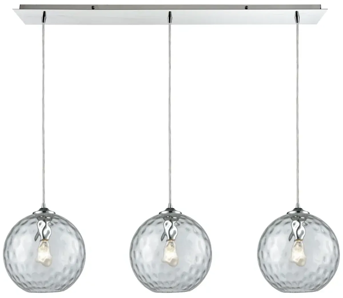 Watersphere 3 Light Linear Pendant in Grey